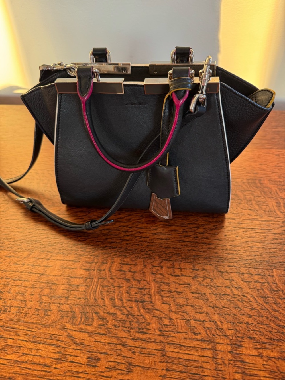 Fendi Mini 3Jours Tote/Crossbody Black Leather with Dust Bag and COA - Picture 3 of 16